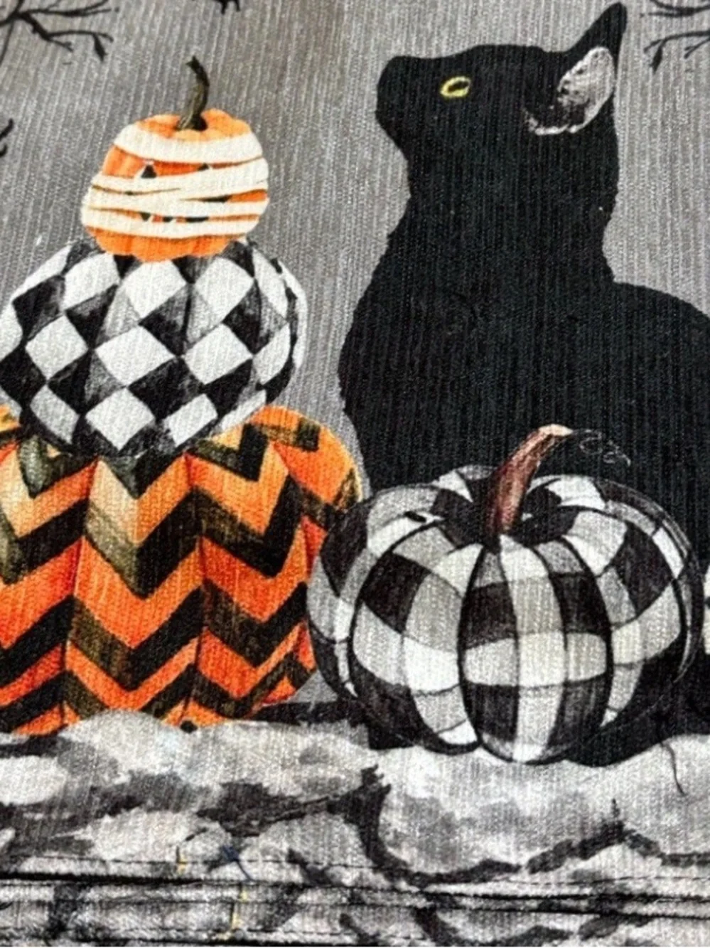 RACHEL ZOE Set/4 Mackenzie-Childs Inspired Cat & Pumpkin Halloween Placemats NEW